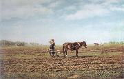 Mikhail Klodt In the Ploughed Field oil painting